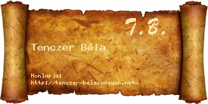 Tenczer Béla névjegykártya